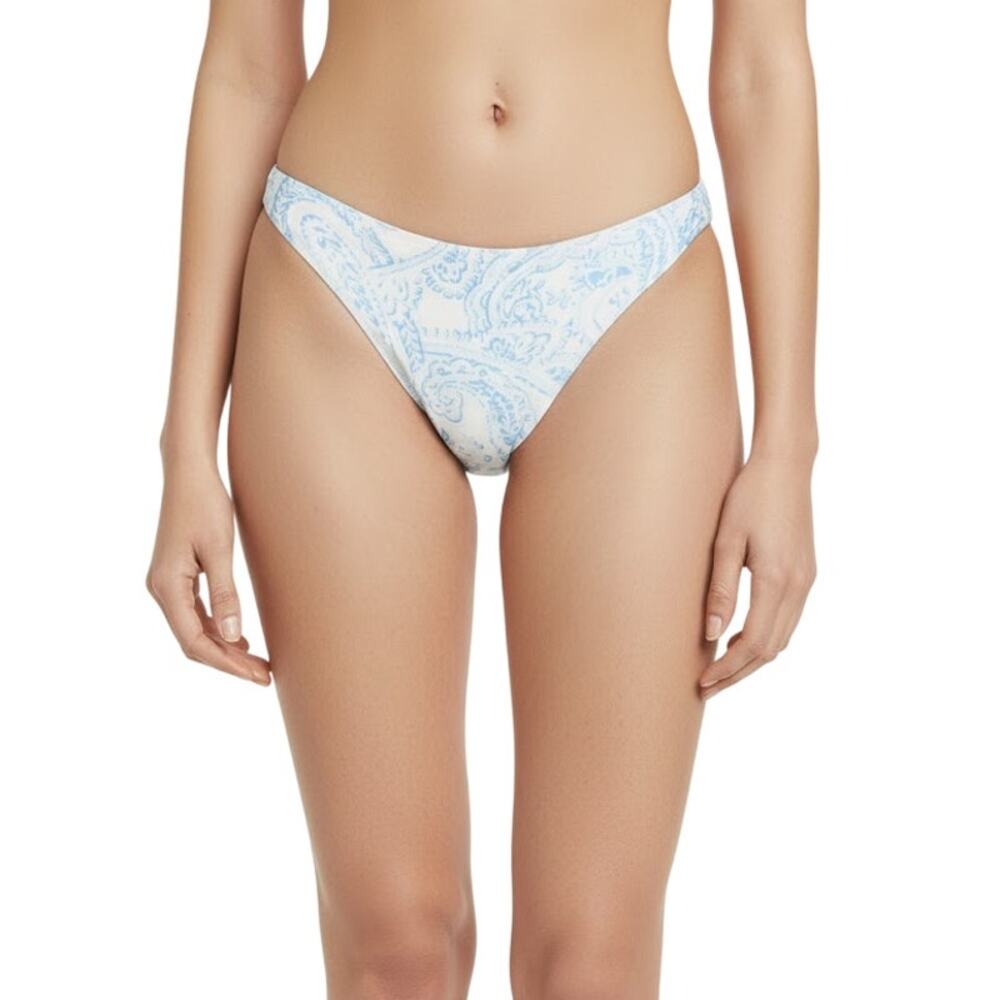 Faithfull The Brand Palmero Paisley Bikini Bottom Powder Blue NWT Women XXL